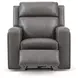 Wyatt Gunmetal Gray Leather Zero Gravity Power Reclining Living Room Set