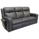 Wyatt Gunmetal Gray Leather 85" Zero Gravity Power Reclining Sofa with Power Lumbar and USB Charging