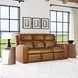 Wyatt Canyon Brown Leather Zero Gravity Power Reclining Living Room Set