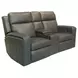 Wyatt Gunmetal Gray Leather Zero Gravity Power Reclining Living Room Set