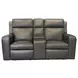 Wyatt Gunmetal Gray Leather Zero Gravity Power Reclining Living Room Set