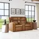 Wyatt Canyon brown Leather 74" Zero Gravity Power Reclining Loveseat with Console and USB Charging