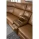 Wyatt Canyon Brown Leather 6 Piece Modular Zero Gravity Power Reclining Sectional with Power Lumbar and USB Charging
