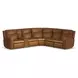 Wyatt Canyon Brown Leather 6 Piece Modular Zero Gravity Power Reclining Sectional with Power Lumbar and USB Charging