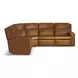 Wyatt Canyon Brown Leather 6 Piece Modular Zero Gravity Power Reclining Sectional with Power Lumbar and USB Charging