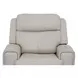 Barnett Cream Leather Power Recliner With Power Headrest And Lumbar