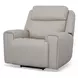 Barnett Cream Leather Power Recliner With Power Headrest And Lumbar