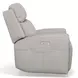 Barnett Cream Leather Power Recliner With Power Headrest And Lumbar
