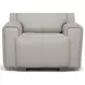 Barnett Cream Leather Power Recliner With Power Headrest And Lumbar