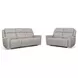 Barnett Cream Leather Power Reclining Living Room Set With Power Headrest And Lumbar