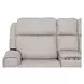 Barnett Cream Leather Power Reclining Console Loveseat With Power Headrest And Lumbar