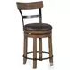 Velden Hollow Buckskin Wood Back Swivel Counter Height Stool Set of 2