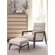 Sunset Key Cream and Beige Upholstered Rectangular Hayley Ottoman