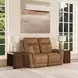 Ranger Oakridge Brown Leather 63" Zero Gravity Power Reclining Loveseat with USB Charging and Heat Massage