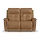 Ranger Oakridge Brown Leather 63" Zero Gravity Power Reclining Loveseat with USB Charging and Heat Massage