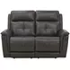 Ranger Rustic Brown Leather 63" Zero Gravity Power Reclining Loveseat with USB Charging and Heat Massage