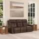 Ranger Rustic Brown Leather 86" Zero Gravity Power Reclining Sofa with USB Charging and Heat Massage