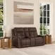 Ranger Rustic Brown Leather 73" Zero Gravity Power Reclining Loveseat with USB Charging and Heat Massage