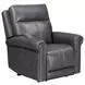 Alexander Weathered Stone Gray Leather Zero Gravity Triple Power Reclining Living Room Set