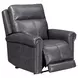 Alexander Weathered Stone Gray Leather Zero Gravity Triple Power Recliner with USB Charging and Nailhead Trim