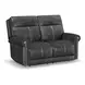 Alexander Weathered Stone Gray Leather Zero Gravity Triple Power Reclining Living Room Set
