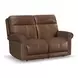 Alexander Weathered Khaki Brown Leather Zero Gravity Triple Power Reclining Living Room Set