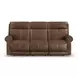 Alexander Weathered Khaki Brown Leather Zero Gravity Triple Power Reclining Living Room Set