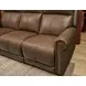 Alexander Weathered Khaki Brown Leather 87" Zero Gravity Triple Power Reclining Sofa with USB Charging and Nailhead Trim