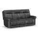 Alexander Weathered Stone Gray Leather Zero Gravity Triple Power Reclining Living Room Set