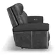 Alexander Weathered Stone Gray Leather Zero Gravity Triple Power Reclining Living Room Set