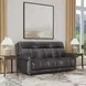 Alexander Weathered Stone Gray Leather Zero Gravity Triple Power Reclining Living Room Set