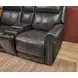 Alexander Weathered Stone Gray Leather 76" Zero Gravity Triple Power Reclining Loveseat with USB Charging and Nailhead Trim