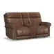 Alexander Weathered Khaki Brown Leather Zero Gravity Triple Power Reclining Living Room Set