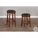 Villa Rosso Medium Brown Swivel Barstool Set of 2