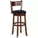 Tuscany Black Upholstered Swivel Bar Stool Set of 2
