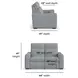 Ava Gray Performance Fabric 64" Triple Power Reclining Loveseat with USB Charging
