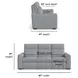 Ava Gray Performance Fabric 87" Triple Power Reclining Sofa with USB Charging