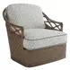 Bali Hai Diamond Cove Blue and White Upholstered Swivel Chair