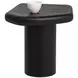 Della Black Free Form Concrete Top Outdoor End Table