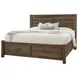 Cool Rustic Mink Plank Storage Panel Bedroom Set