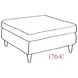 Bella Asphalt Gray Upholstered Square Cocktail Ottoman