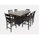 Madison County Brown and Vintage Black 7 Piece Counter Height Dining Set with Storage