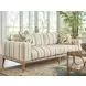 Key Biscayne Star Island Ivory and Gray 96" Sofa with Pillows
