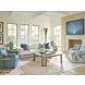 Key Biscayne Granville Blue Leather Upholstered Accent Chair