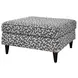 Contour Natural Gray and White Performance Fabric Upholstered Square Cocktail Ottoman