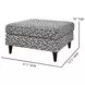 Contour Natural Gray and White Performance Fabric Upholstered Square Cocktail Ottoman