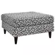 Contour Natural Gray and White Performance Fabric Upholstered Square Cocktail Ottoman