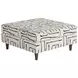 Durango Pewter Gray and White Performance Fabric Upholstered 38" Square Cocktail Ottoman