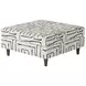 Durango Pewter Gray and White Performance Fabric Upholstered 38" Square Cocktail Ottoman