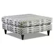 Elise Ink White and Gray Upholstered Square Cocktail Ottoman